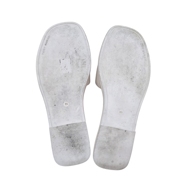 Tory Burch Double T Sport Slide New Cream / Spark Gold / Shell Pink Size 8.5 - Picture 4 of 16